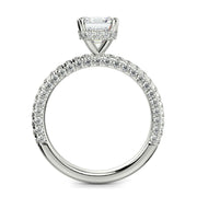 Sonya Emerald Cut Pave Hidden Halo Engagement Ring Setting - Nivetta